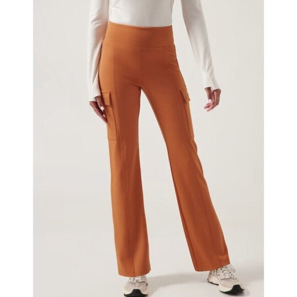 Athleta Delancey Straight Cargo Pant Size Large Foliage Orange - Picture 2 of 12